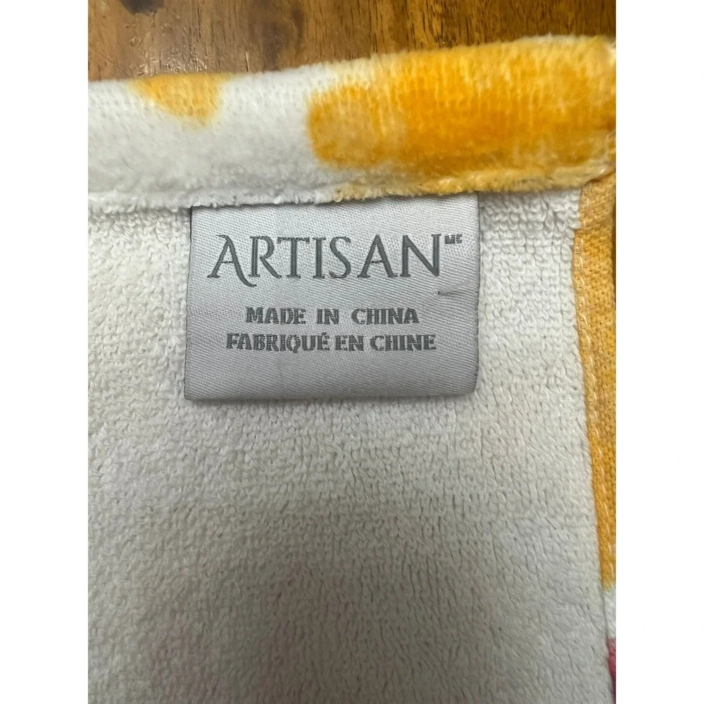 Artisan Floral Washcloth Set OS Multicolor Very Good Soft Terry Cloth 2pc